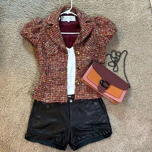 Vintage Trina Turk Rainbow Tweed Cap Sleeve Blazer